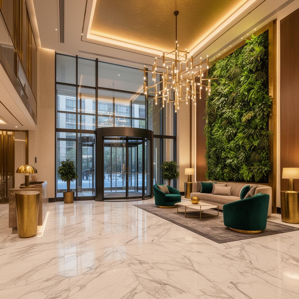 Premium boutique hotel lobby